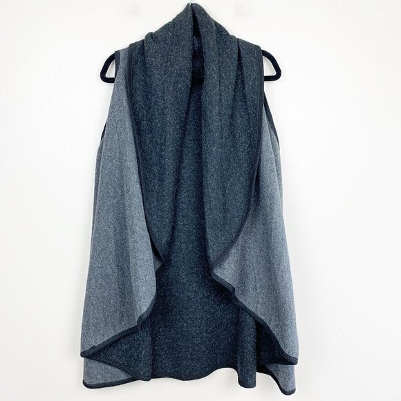 Anthropologie Dark & Light Grey Polyester Sleeveless Cape - One Size - Picture 1 of 6